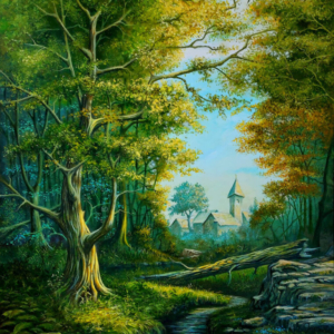 MODRÝ SUK U LOUZKU - Akryl, Olej 80x60 cm 2026 ACOL-023