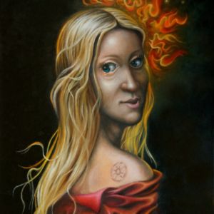 DAMNATIO AD FLAMMAS - Akryl, Olej 60x40 cm 2026 ACOL-024